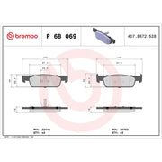 Brembo 4 x Front Brake Pad Set fits Dacia Logan II 2012 on 1.2