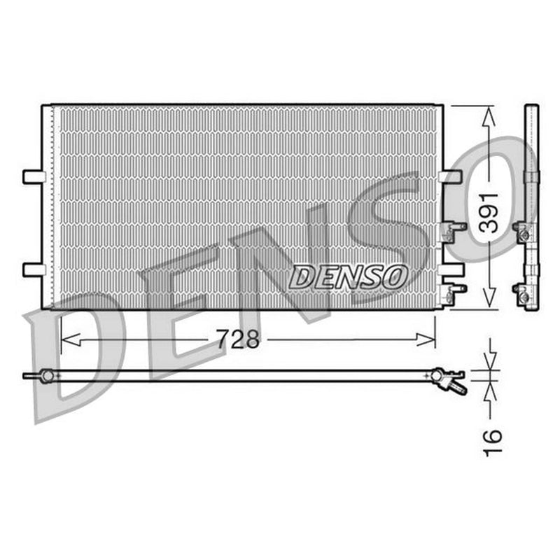 Denso Air Conditioning Condenser fits Ford Transit 2006-2014 2.2 2.3 2.4 3.2