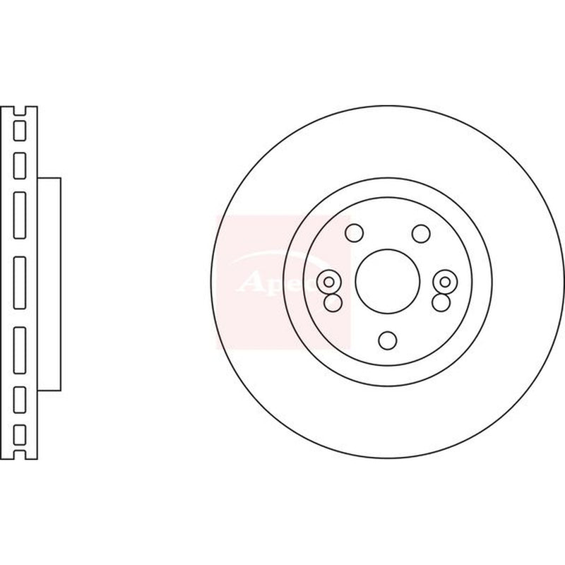 Apec 2 x Vented Brake Discs fits Renault Clio 2000-2005 3.0