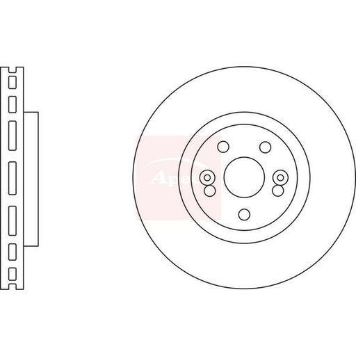 Apec 2 x Vented Brake Discs fits Renault Clio 2000-2005 3.0