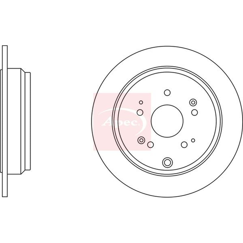 Apec Rear Brake Solid Discs & Pads fits Honda Cr-V III 2006-2012 2.0 2.2 2.4