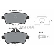 Textar Rear Brake Pad Set 2521502