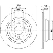 Mintex 2 x Rear Brake Discs MDC1680-x2