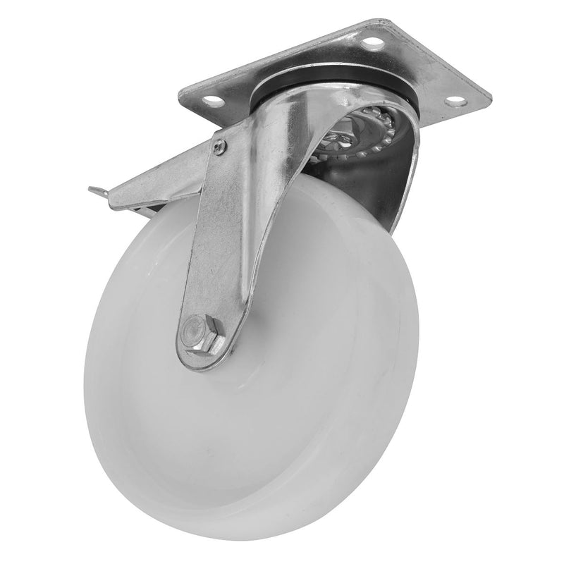 Sealey Heavy-Duty Nylon Castor Wheel Swivel with Total Lock100mm Trade Sealey - Dynamic Drive