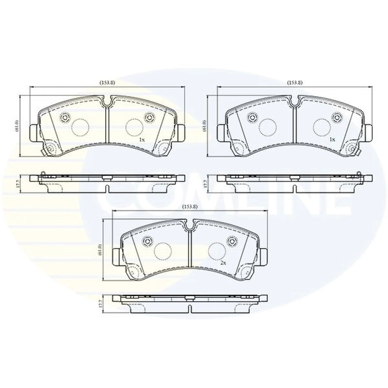 Comline 4 x Rear Brake Pad Set fits Maxus Deliver 9 2020 on 2.0