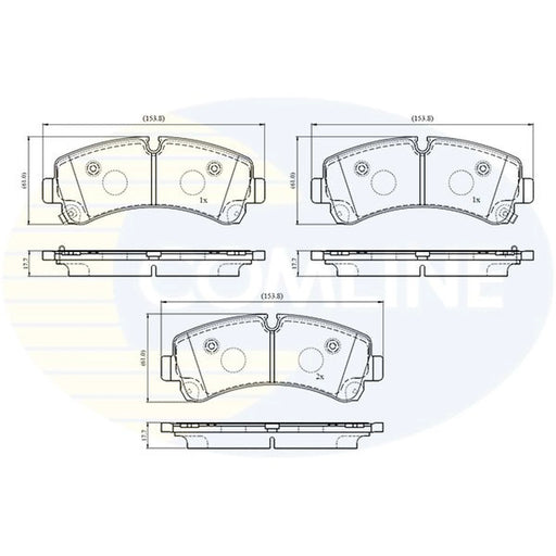 Comline 4 x Rear Brake Pad Set fits Maxus Deliver 9 2020 on 2.0