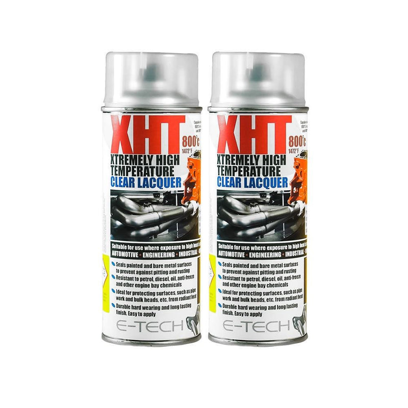 2X Clear Lacquer E-Tech 400ml Extremely High Temperature Paint XHT VHT Exhaust E-Tech - Dynamic Drive