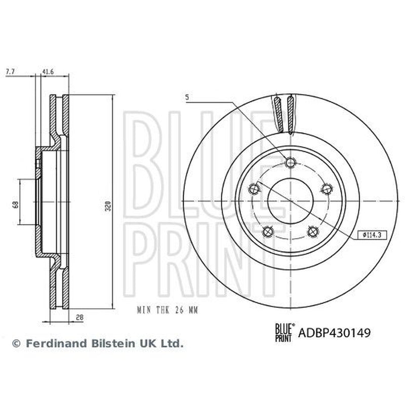 Blue Print Front & Rear Brake Discs & Pads fits Infiniti Q50 2013 on