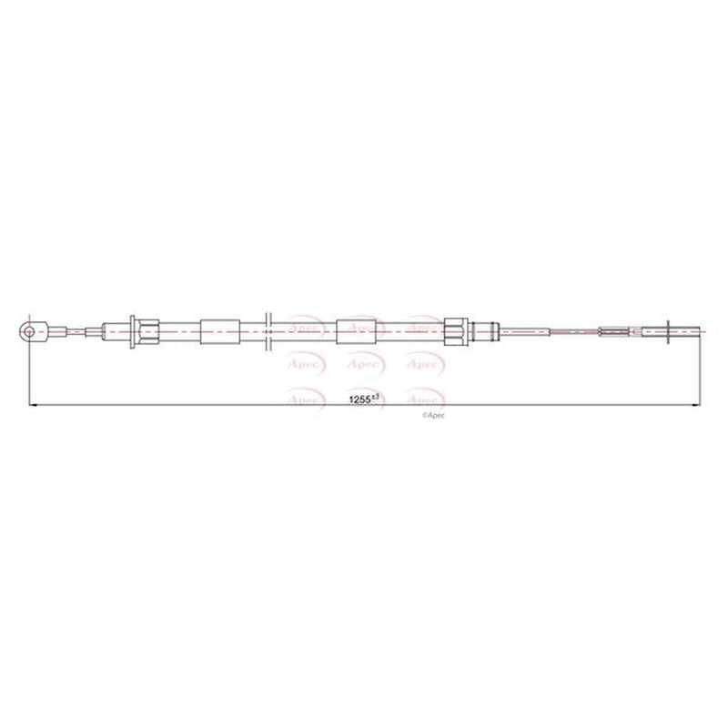 Apec Handbrake Cable Left Rear fits BMW Z3 Roadster 1995-1999 1.9