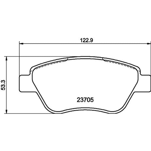 Mintex Front Brake Pad Set fits Fiat 500 2007 on 1.4