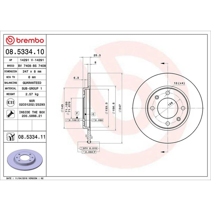 Brembo Front & Rear Brake Discs & Pads fits Peugeot 207 2006-2013 1.6