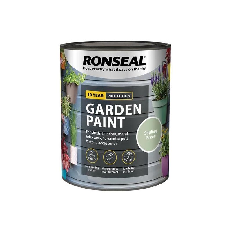 Ronseal Garden Paint Sapling Green 750ml Ronseal - Dynamic Drive
