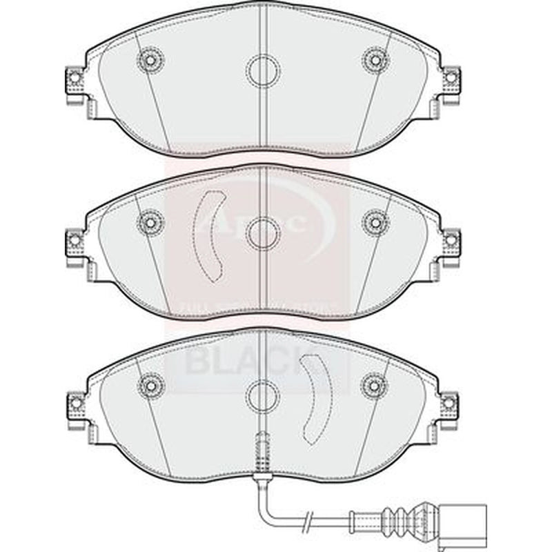 Apec Black Front Brake Pad Set fits Seat Alhambra 2010-2022 1.4 2.0