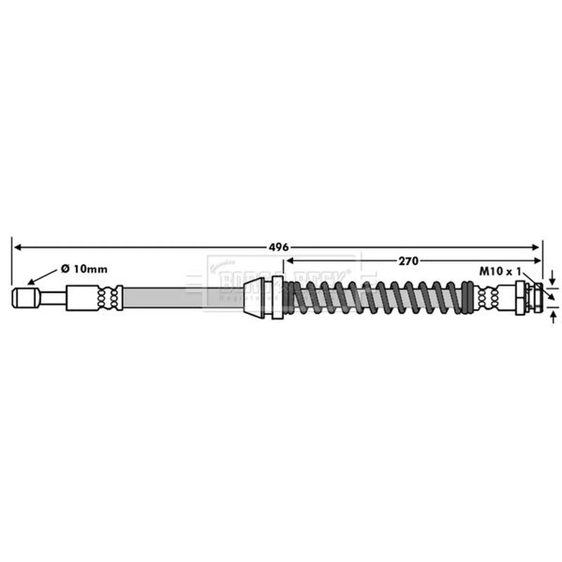 Borg & Beck Brake Hydraulic Hose Line Front Right BBH7959