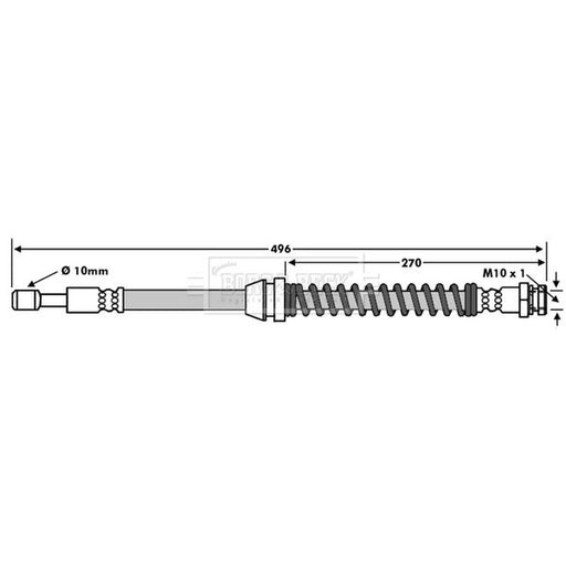 Borg & Beck Brake Hydraulic Hose Line Front Right BBH7959