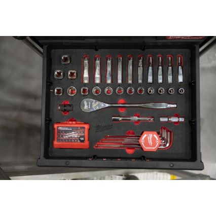 Milwaukee 1/2 Dr Ratchet, Socket And Hex Key Set Packout Foam Insert 70 Pc Milwaukee - Dynamic Drive