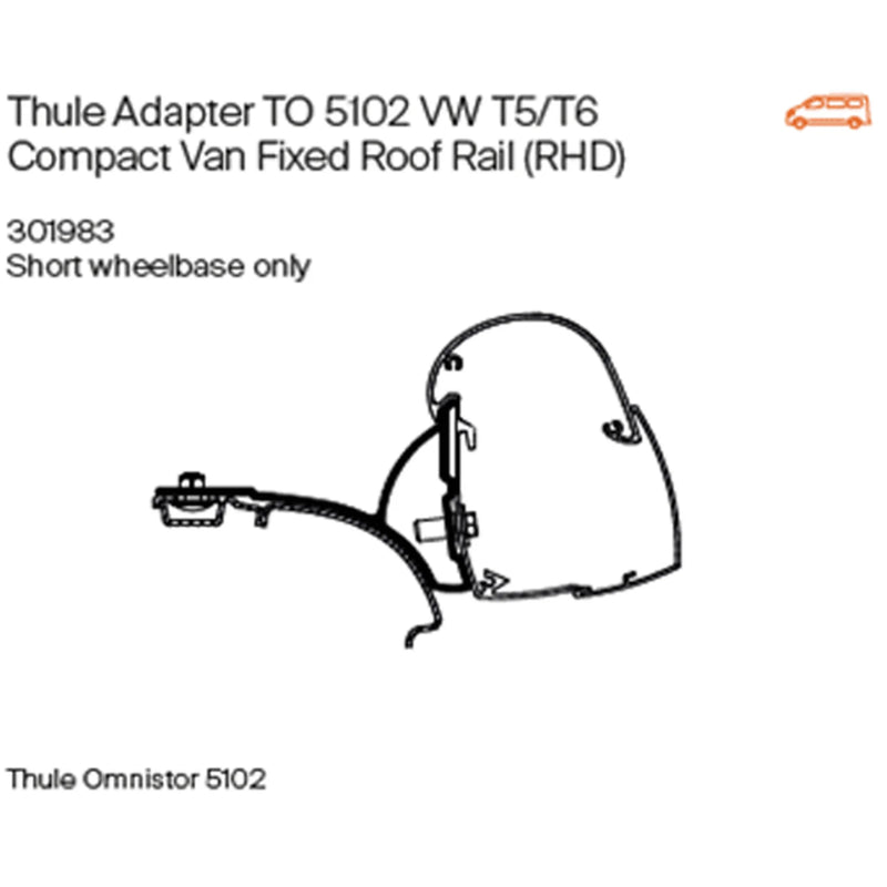 Thule ADAPT5102 VWT5/6 M/VAN FIX RHD - 301983