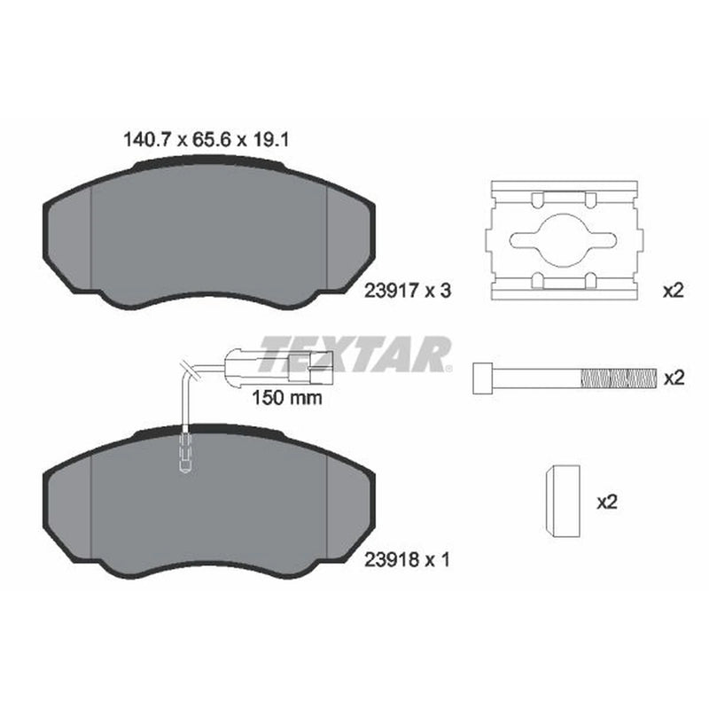 Textar Front Brake Pad Set 2391701