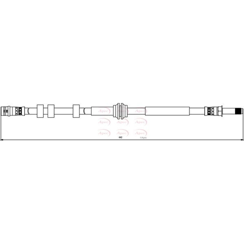 Apec Brake Hydraulic Hose Line Rear fits Audi A4 B8 2007-2015