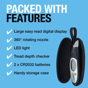 New Ring Rtg6 Digital Tyre Pressure & Tred Depth Gauge With Led & Storage Case Ring Automotive - Dynamic Drive