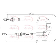 Apec Handbrake Cable Left Rear fits Renault Modus 2004-2013 1.2 1.4 1.5 1.6