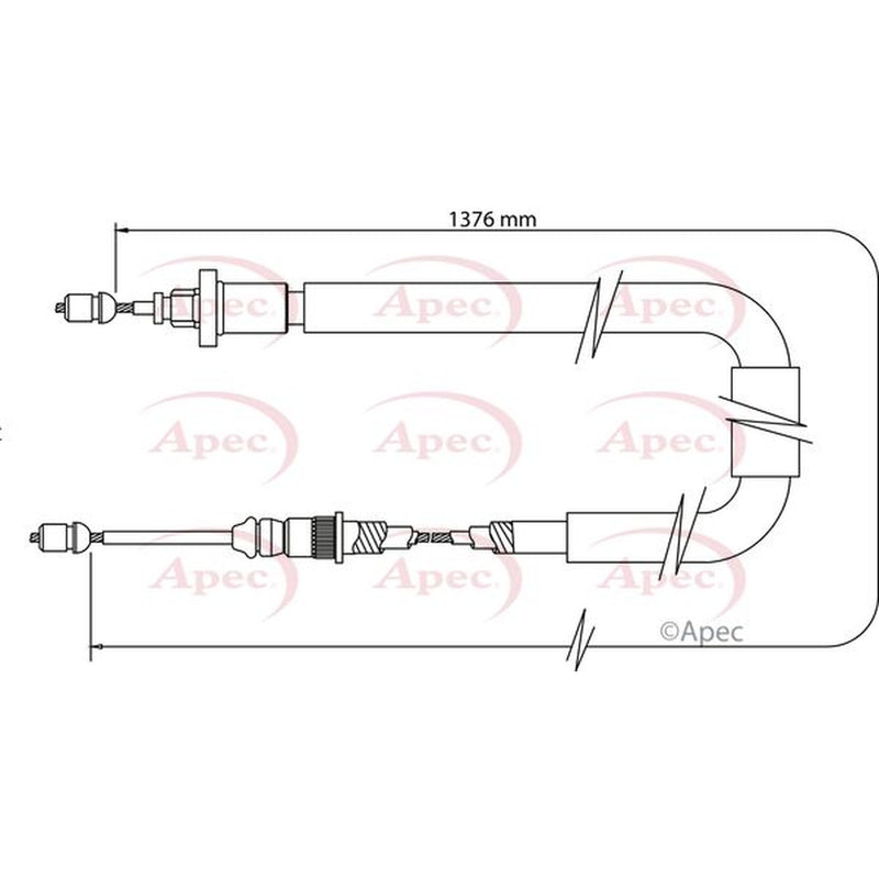Apec Handbrake Cable Left Rear fits Renault Modus 2004-2013 1.2 1.4 1.5 1.6