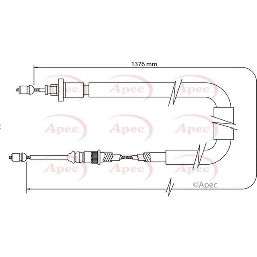 Apec Handbrake Cable Left Rear CAB1383