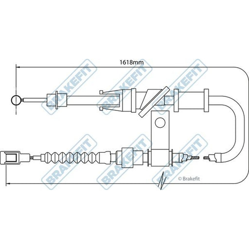 Apec Handbrake Cable Left Rear fits Volvo S40 I 1995-2004 1.6 1.8 1.9 2.0