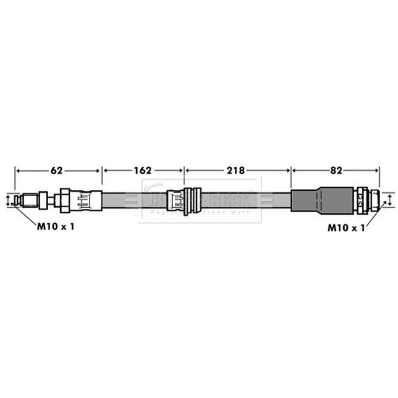 Borg & Beck Brake Hydraulic Hose Line Front Right BBH7475