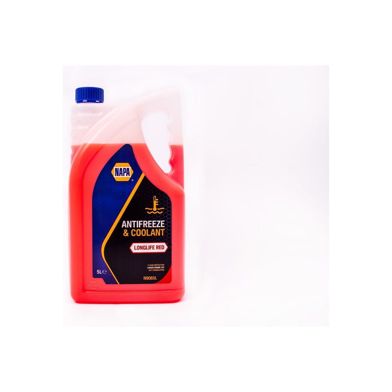 2x NAPA Red Antifreeze & Coolant Concentrate 5L Long Life Hi Spec 5 Litre NAPA - Dynamic Drive