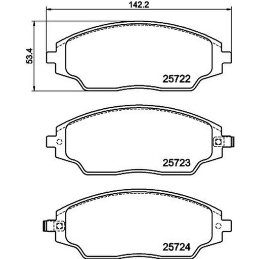 Mintex Front Brake Pad Set fits Chevrolet Aveo 2011-2015 1.2 1.3 1.4 1.6