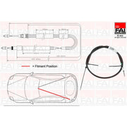 FAI Handbrake Cable Left Rear FBC0016
