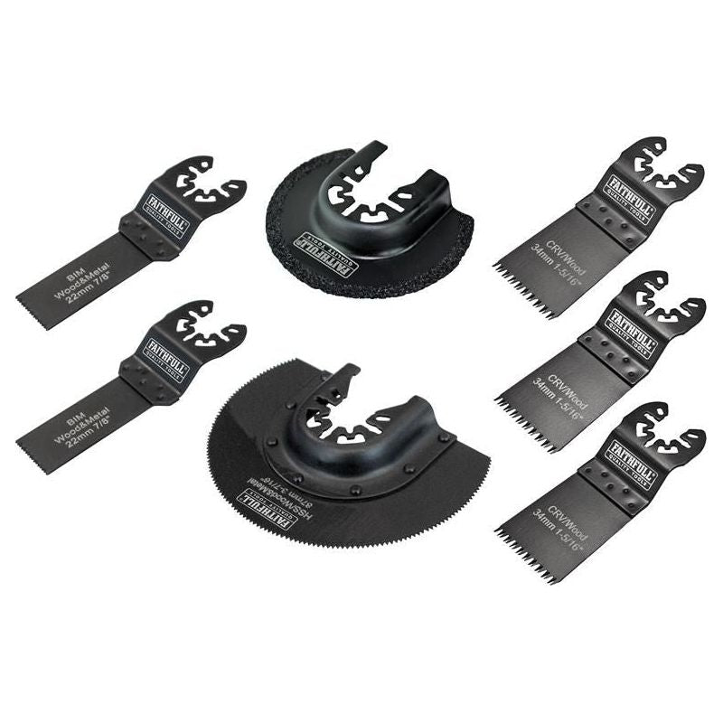 Faithfull Multi-Function Tool Blade Set, 7 Piece Faithfull - Town Tools
