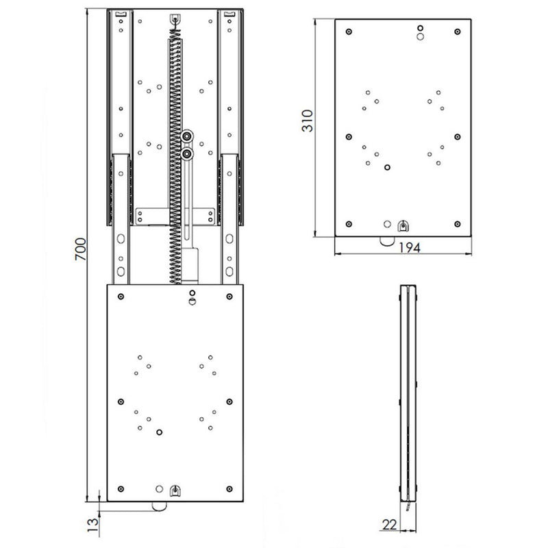 Height Adjustable Pivoting LCD Bracket for Mobile Homes Nova - Dynamic Drive