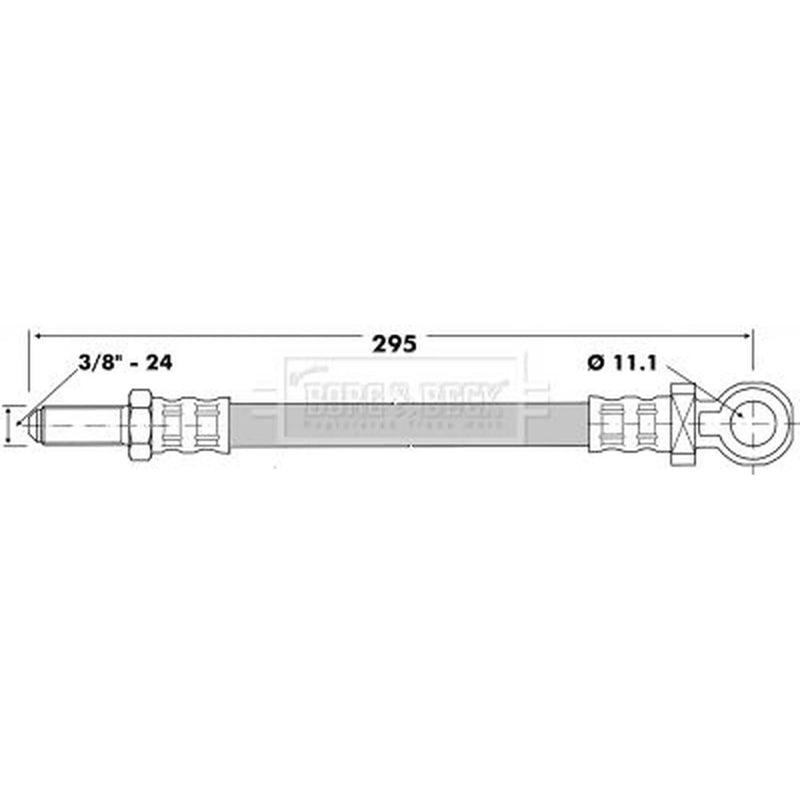 Borg & Beck Brake Hydraulic Hose Line Front Righ BBH6529