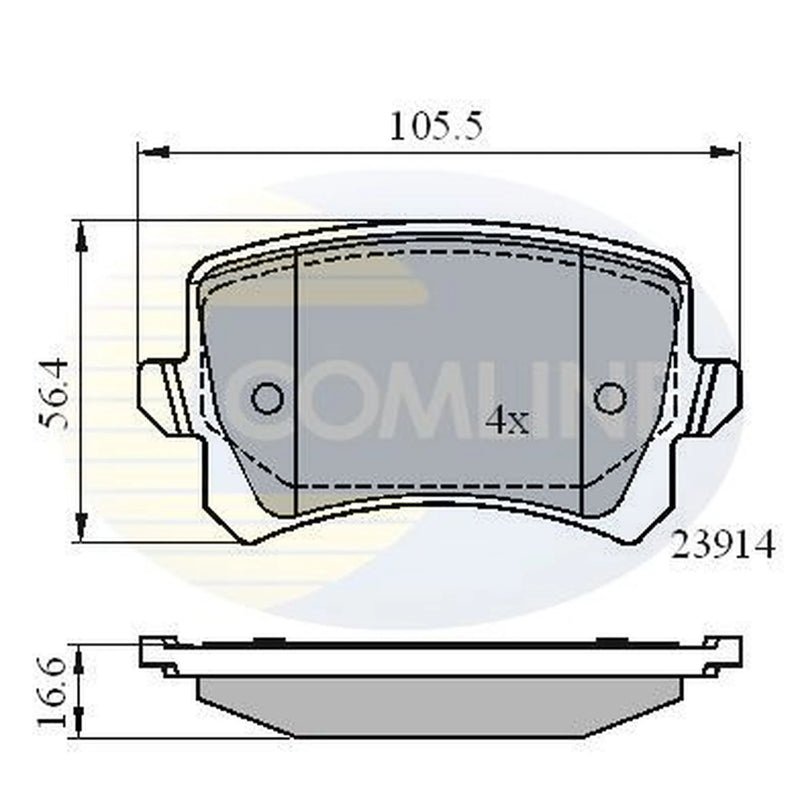 Comline 4 x Rear Brake Pad Set fits Audi A6 C6 2004-2011 2.0 2.7 2.8 3.0 4.2