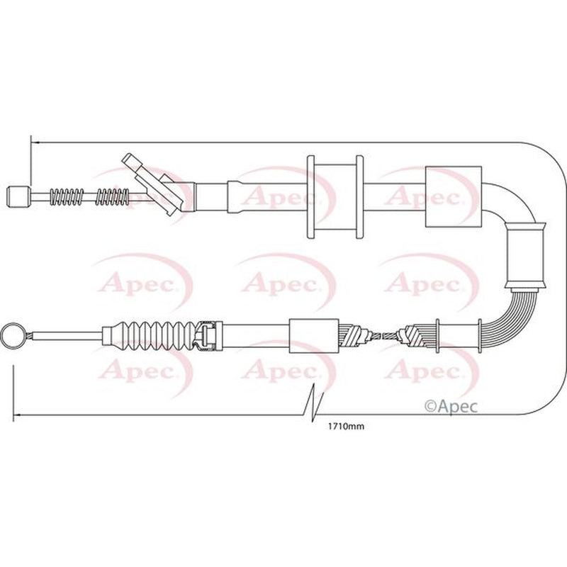 Apec Handbrake Cable Right Rear fits Toyota Celica 1993-2005 1.8
