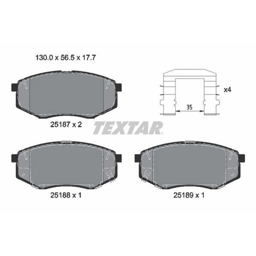 Textar Front Brake Pad Set 2518704