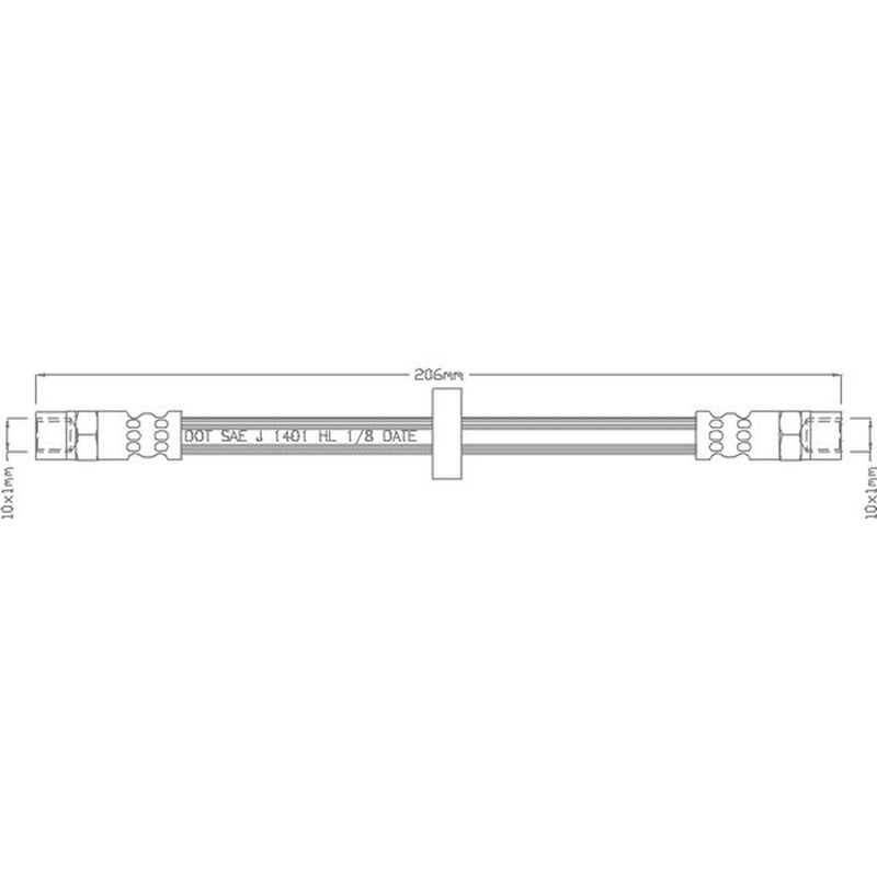 Juratek Brake Hydraulic Hose Line Rear fits Audi 100 C2 1976-1984
