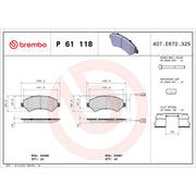 Brembo 4 x Front Brake Pad Set fits Citroën Relay III 2006-2023 2.0 2.2 3.0