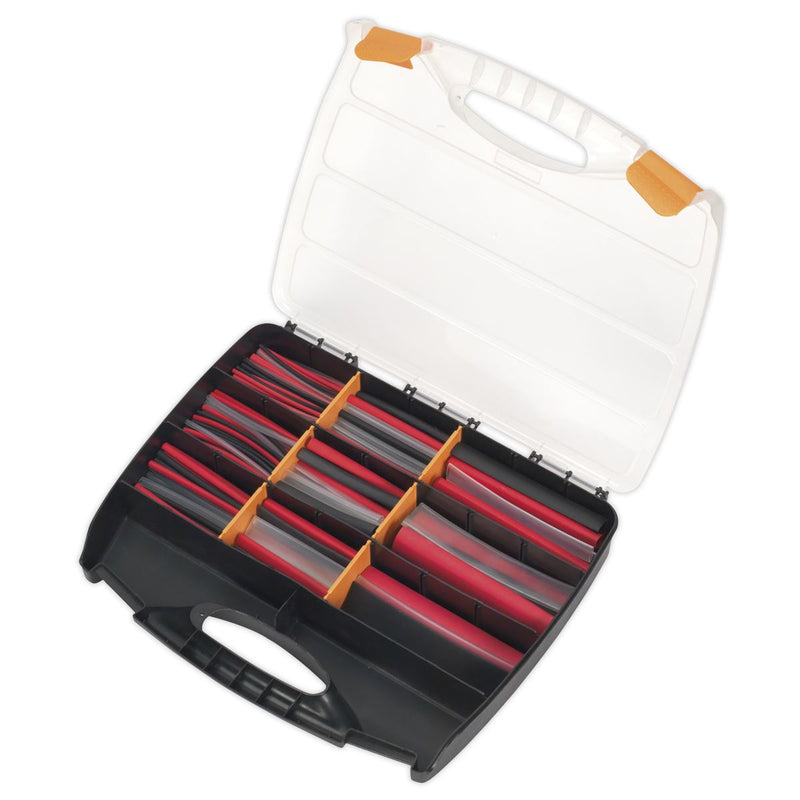 Sealey Heat Shrink Tubing Assortment 261pc Mixed Colours Adhesive Lined 100 & 15 Sealey - Dynamic Drive