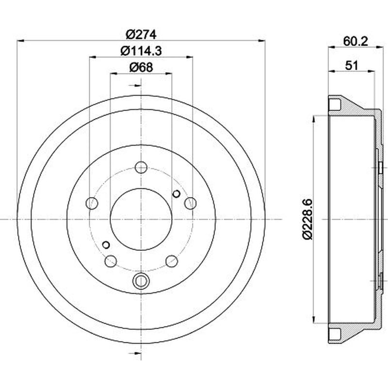 Mintex 2 x Brake Drums fits Nissan Juke 2010-2019 1.2 1.5 1.6