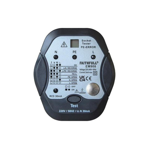 Faithfull Socket Polarity Tester with RCD Test Function Faithfull - NN4 Online