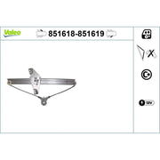 Valeo Electric Window Regulator Lifter Right Front 851619