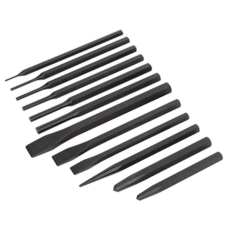 Sealey Punch & Chisel Set 12pc S0802 Siegen by Sealey - Dynamic Drive