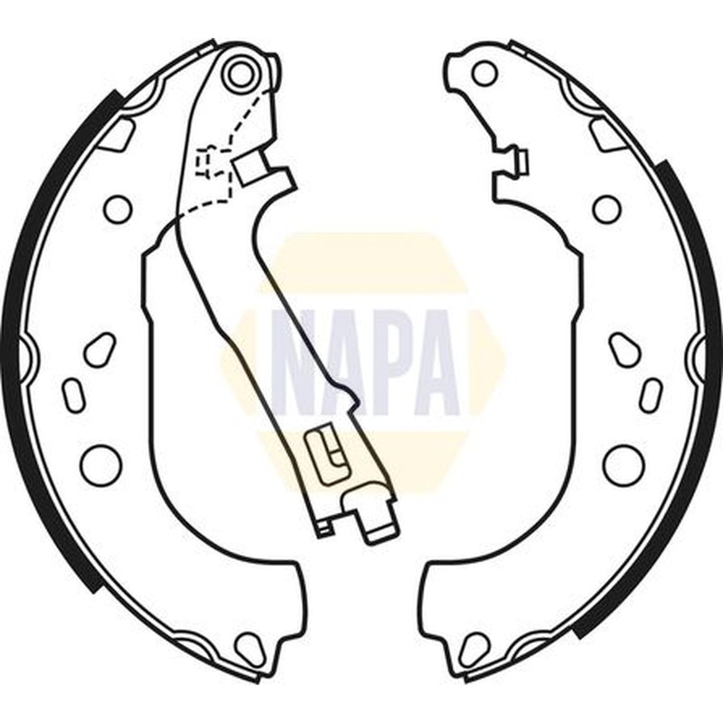 NAPA Brake Shoe Set Axle Kit fits Fiat Doblo 2001 on 1.2