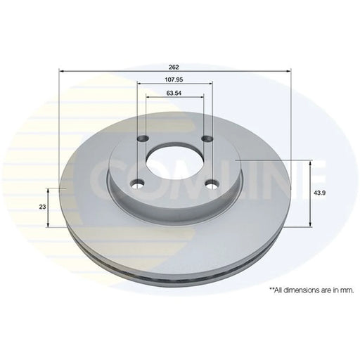 Comline 2 x Brake Discs fits Ford Fiesta VII 2017-2021 1.0 1.1 1.5
