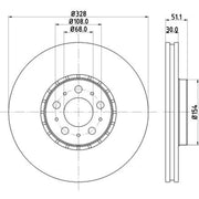 Mintex 2 x Externally Vented Brake Discs fits Volvo XC90 I 2002-2014 2.5 3.2
