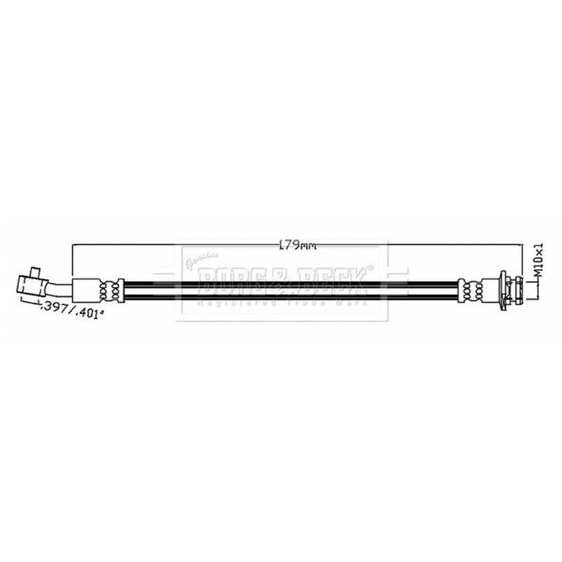 Borg & Beck Brake Hydraulic Hose Line outer BBH8730
