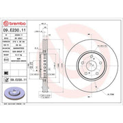 Brembo 2 x Internally Vented Brake Discs fits Lexus Rx 2003-2008